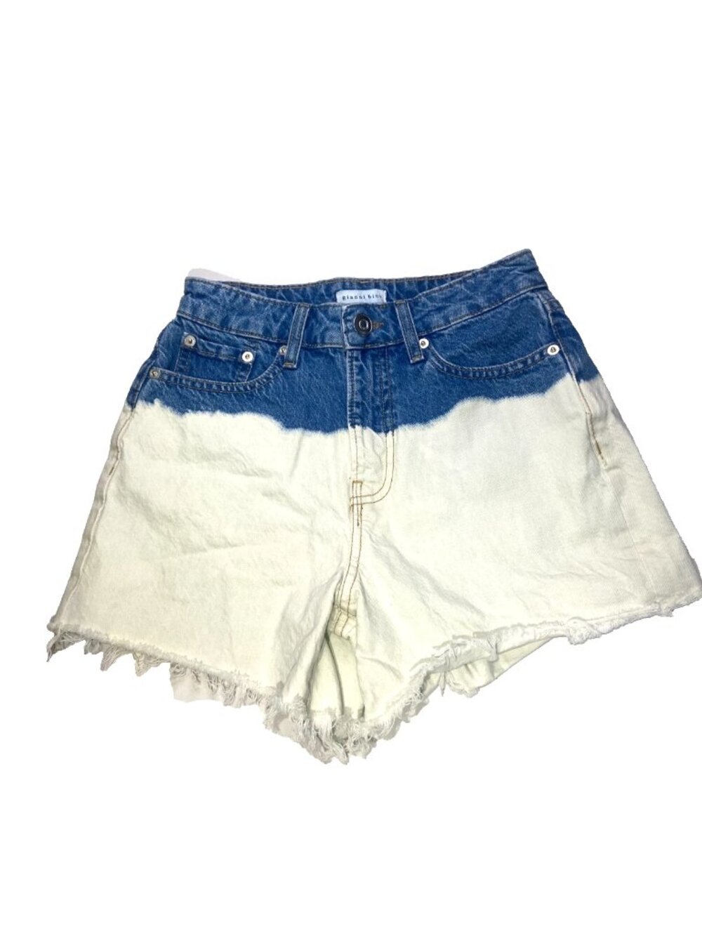 Gianni Bini Two Tone Denim Jean Shorts Size 25 High Rise Festival Concert Rodeo